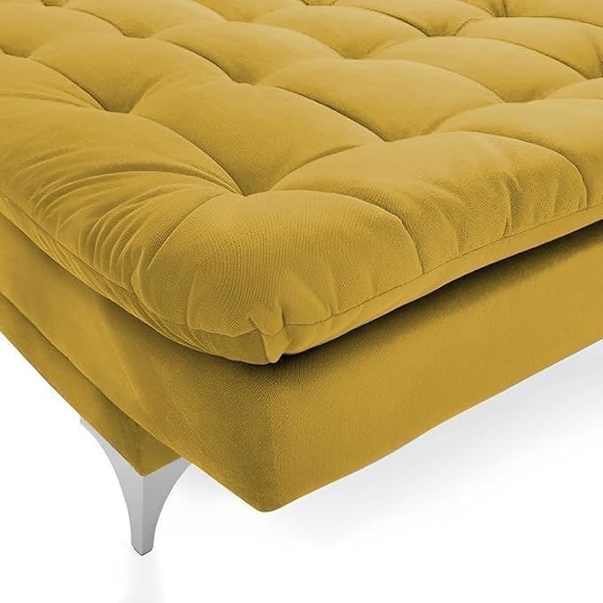 Karnak 3 Seater Sofa Cum Bed for Living Room – Modern Convertible Sleeper Sofa, Space-Saving Multi-Functional Design with Comfortable Cushions (Yellow) - Image 6