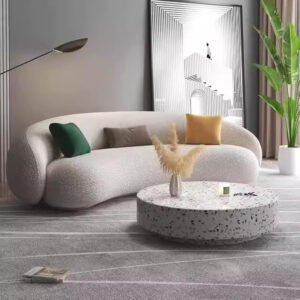 Karnak Italian light luxury curved multi-seat fabric sofa simple lamb velvet designer special-shapE