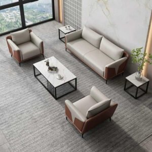 Karnak European Style Sofa Set – Modern Design for Hotels, Homes & Offices (WHITE, 1+1+3)