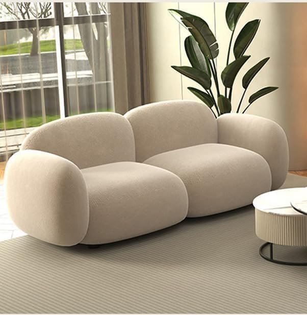Karnak Modern Minimalist Living Room Sofa Cream, Straight Line Design for Small Apartment 3+2+1 Seater - Image 5