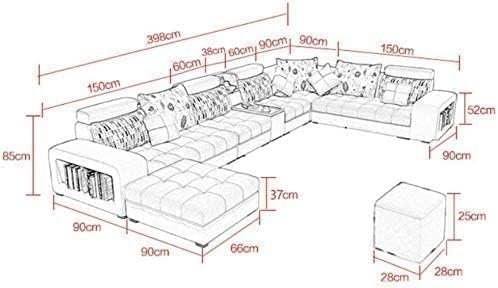 Karnak Large Sectional Sofa Set with Ottoman Poufs (Multi) - Image 2