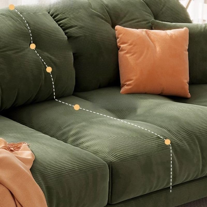 Karnak Floor Sofa, Pine Wood Frame, Pillow Top Arm, 4/6 Seats (Green) - Image 3