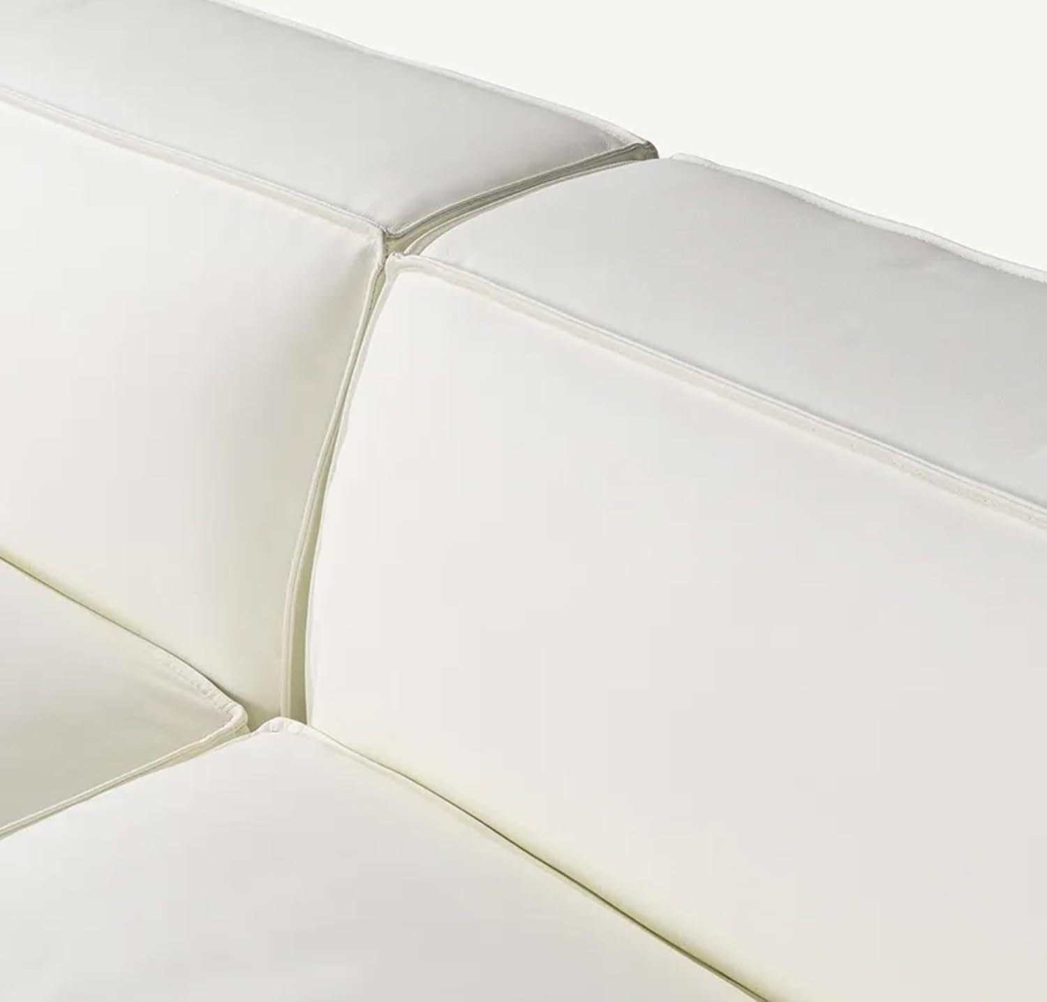 Karnak White Leather Corner Sofa - Luxurious Genuine Leather Couch for Living Room | Modern Design | Comfortable Seating | Two-Piece Modular Sectio - Image 4