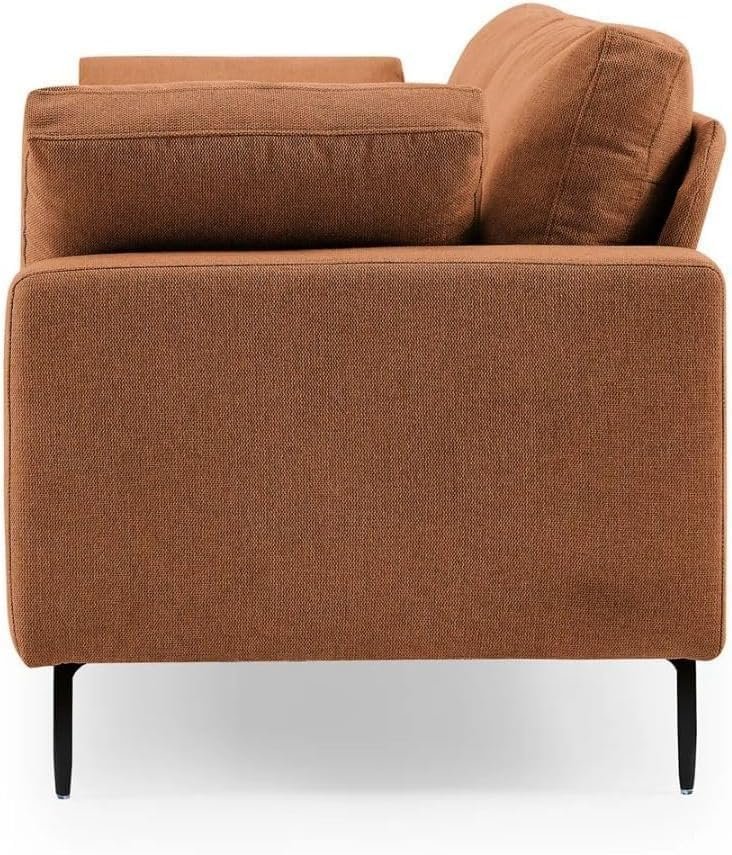 Karnak Modern Mid-Century 84″ Sofa - Solid Wood Frame | Coil-Spring Cushions | Velvet or Linen Blend Fabric (Rust) | Modern Sofa | Couch | Living Ro - Image 6
