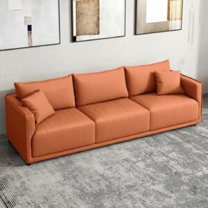 Karnak Modern Wood Frame Sofa with Foam Seat Cushions and 2 Included Pillows | Living room stylish couch | 187.96 x 73.66 x 76.2 cm (Croci) | Modern