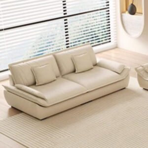 Karnak Modern Off-White Upholstered Sofa With Beige Cushions And Stain Resistant Fabric Design Cotton Seat Filling | 209.55 X 100.33 X 85.09 Cm Off-W