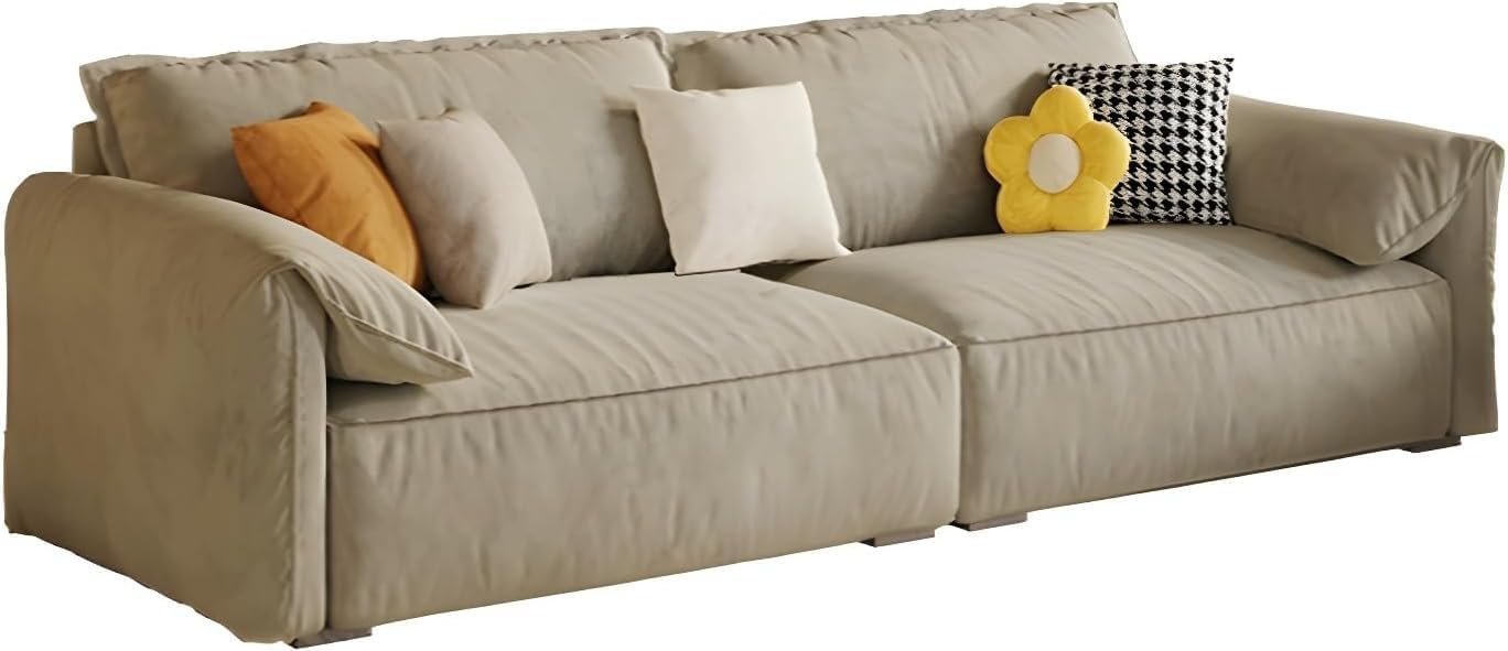 Karnak Modern Brown Anti Cat Scratch Fabric Sofa With Pillow Top Arm And Stain Resistant Feature Latex Seat Filling | 340.36 X 99.06 X 78.74 Cm + 83. - Image 6