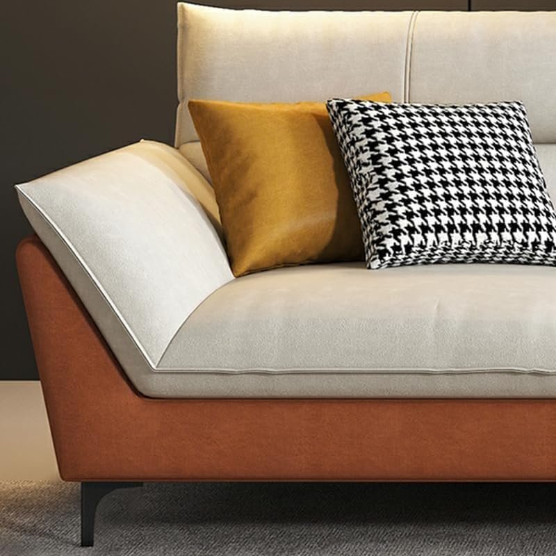 Karnak Modern Orange Sofa With Beige Tech Cloth Upholstery | Stain Resistant & Durable Wood Frame | Latex Seat Filling | 109.22X73.66X88.9CM | Moder - Image 5