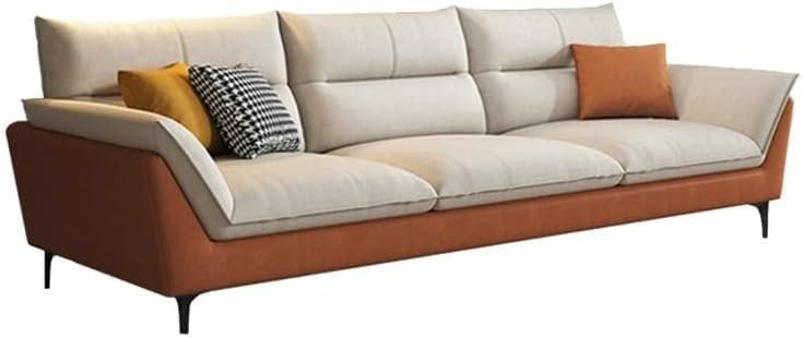 Karnak Modern Orange Sofa With Beige Tech Cloth Upholstery | Stain Resistant & Durable Wood Frame | Latex Seat Filling | 109.22X73.66X88.9CM | Moder - Image 7