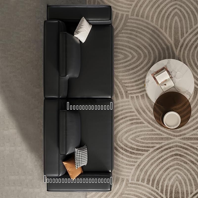 Karnak Modern Black Leather Square Arm Sofa With Storage And Stain Resistant Technology | Latex Seat Filling | 320.04X81.28X68.58CM | Modern Sofa - Image 4