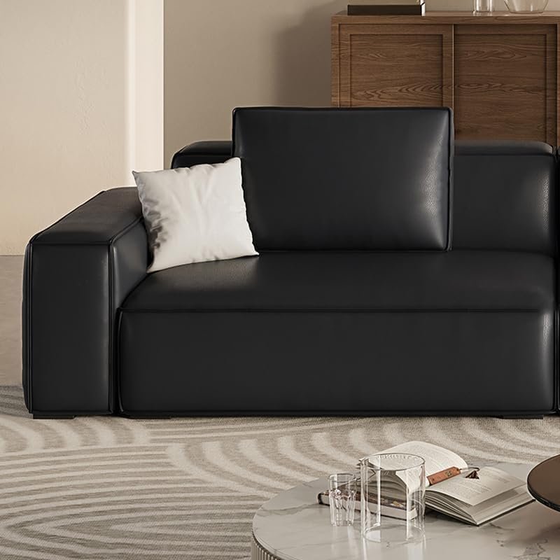 Karnak Modern Black Leather Square Arm Sofa With Storage And Stain Resistant Technology | Latex Seat Filling | 320.04X81.28X68.58CM | Modern Sofa - Image 6