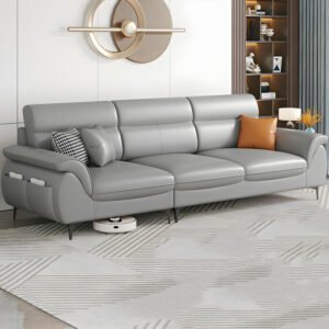 Karnak Extra Long Pine Wood Modern Sofa With Storage Seats 3 No Resis//Tures Thick Cushion | Anti Cat Scratch Fabric 210 X 86 X 90 Cm Light Gray | Cou