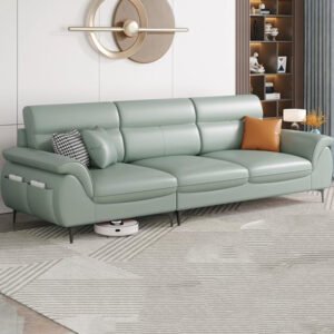 Karnak Extra Long Pine Wood Modern Sofa With Storage Seats 3 No Resis//Tures Thick Cushion | Anti Cat Scratch Fabric 210 X 86 X 90 Cm Light Green