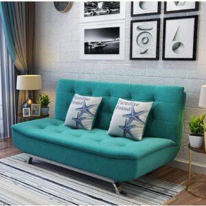 Fabric Multifunction Folding Foam Sofa Bed Set Living Room (Turqoise) | Modern Sofa | Couch | Living Room Furniture | Sectional Sofa | Upholstered Des