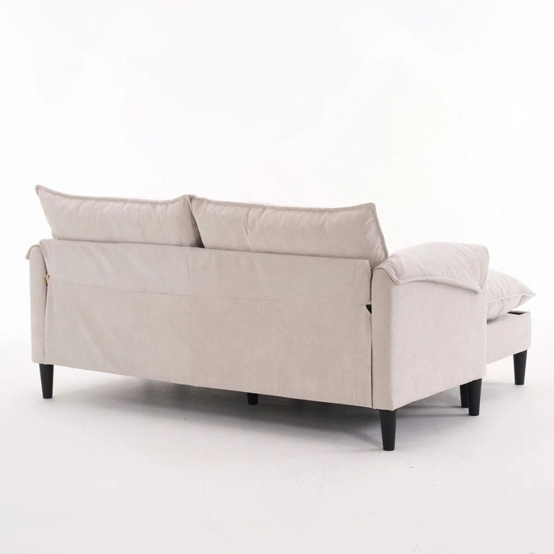 Karnak Convertible Modular Sectional Sofa with Storage Footstools - Reversible 2-Seater Corner Sofa | Compact U-Shaped Design (Beige) | Modern Sofa - Image 7