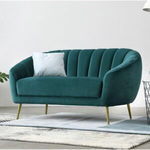 Karnak Velvet Chesterfield Curved Two-Seat Sofa - Eucalyptus Solid Frame | Tufted Design | Multiple Use Rooms | Modern Sofa | Couch | Living Room Fu