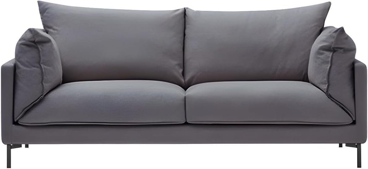 Karnak Modern Living Room Fabric Sofa Recessed Arm Loveseat With Black Legs 160 X 88 X 88 Cm Dark Gray FOS-COM-10378 | Modern Sofa | Couch | Living Ro
