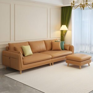 Karnak Storage Included Brown Sofa With Scratch Resistant Anti Cat Scratch Fabric Sponge Seat Filling | 259.08 X 88.9 X 88.9 Cm + 71.12 X 71.12 X 43.