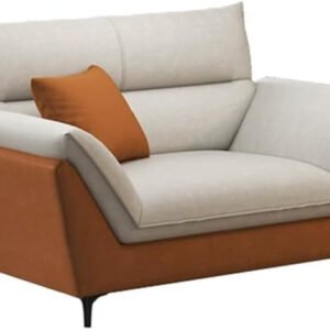Karnak Modern Orange Sofa With Beige Tech Cloth Upholstery | Stain Resistant & Durable Wood Frame | Latex Seat Filling | 109.22X73.66X88.9CM | Moder