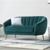 Karnak Velvet Chesterfield Curved Two-Seat Sofa - Eucalyptus Solid Frame | Tufted Design | Multiple Use Rooms | Modern Sofa | Couch | Living Room Fu