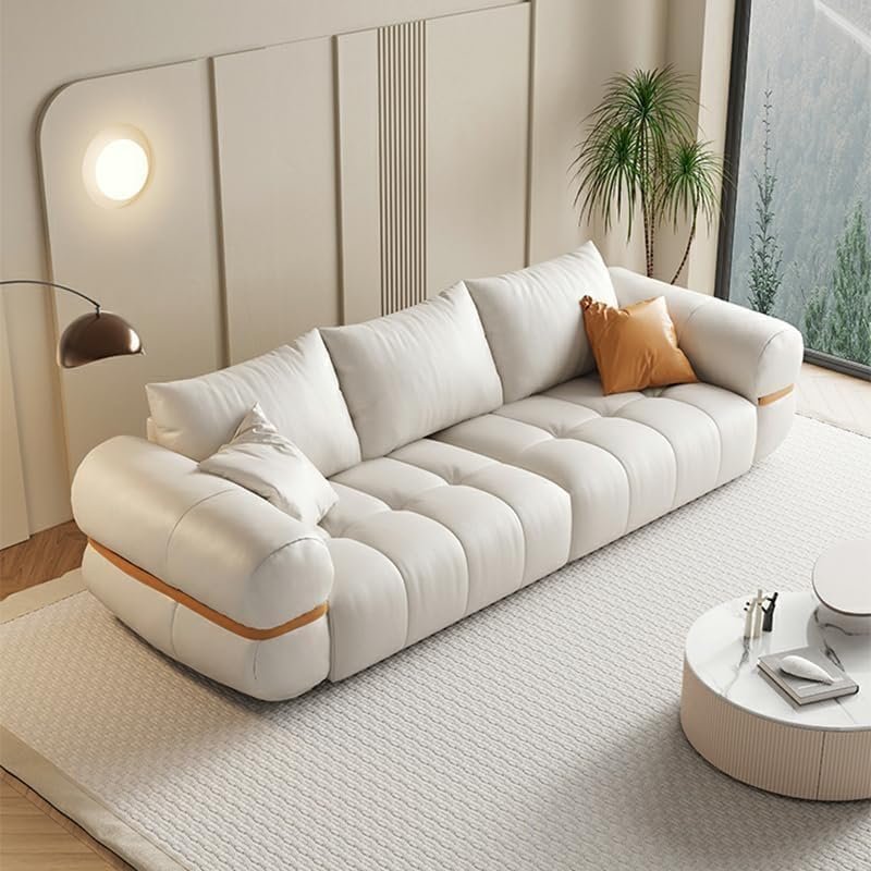 Karnak Modern Leather Sofa with Stain Resistant | Water Resistant Functions | 250.19 x 99.06 x 80.01 cm Brown | Modern Sofa | Couch | Living Room Fu - Image 8