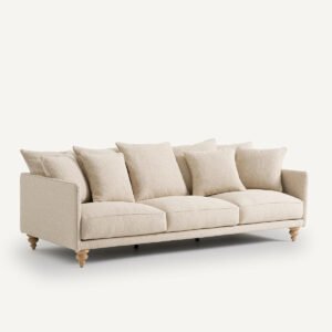 Karnak Chiara 3-Seater Boucle Sofa Couch Couch For Living Room and Office Furnitureâ€“ Beige