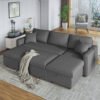 Karnak Cum Bed Sofa Couch (Grey) for Living Room Furniture