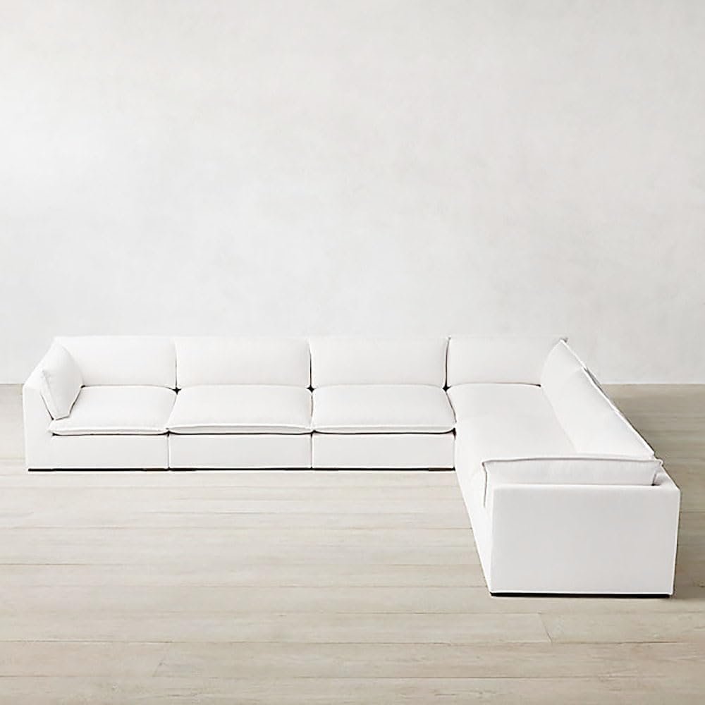 Karnak Baker 6 Seater Polyester Sofa Couch Modern Design Design Sectional Sofa Couch For Living Room Color – White
