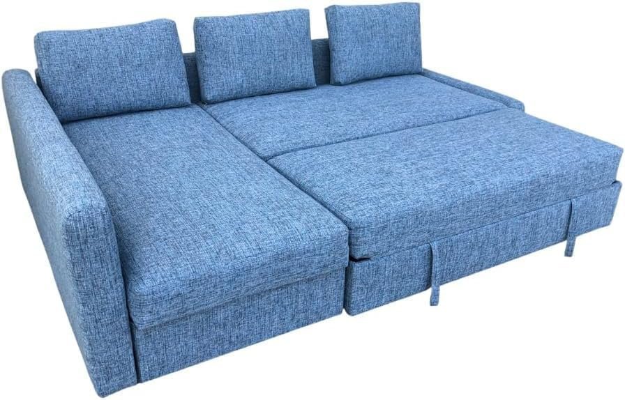 Karnak Convertible Sofa Couch Cum Bed L-Shape Corner Sofa Couch Plus Diwan Bed with Storage Box & Cushion for Living Room, Home, Office, Apartment, Studio Room Size 215x150x75 Centimeters Ksb5652 - Image 3