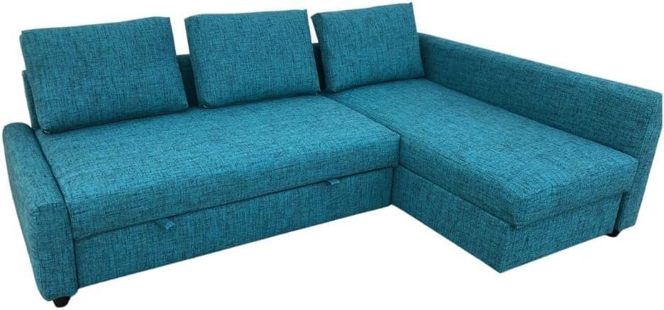 Karnak Convertible Sofa Couch Cum Bed L-Shape Corner Sofa Couch Plus Diwan Bed with Storage Box & Cushion for Living Room, Home, Office, Apartment, Studio Room Size 215x150x75 Centimeters KSB6964 - Image 2