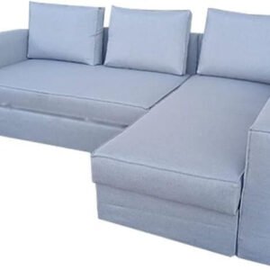 Karnak Convertible Sofa Couch Cum Bed L-Shape Corner Sofa Couch Plus Diwan Bed with Storage Box & Cushion for Living Room, Home, Office, Apartment, Studio Room Size 215x150x75 Centimeters KSB228