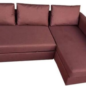 Karnak Convertible Sofa Couch Cum Bed L-Shape Corner Sofa Couch Plus Diwan Bed with Storage Box & Cushion for Living Room, Home, Office, Apartment, Studio Room Size 215x150x75 Centimeters KSB209