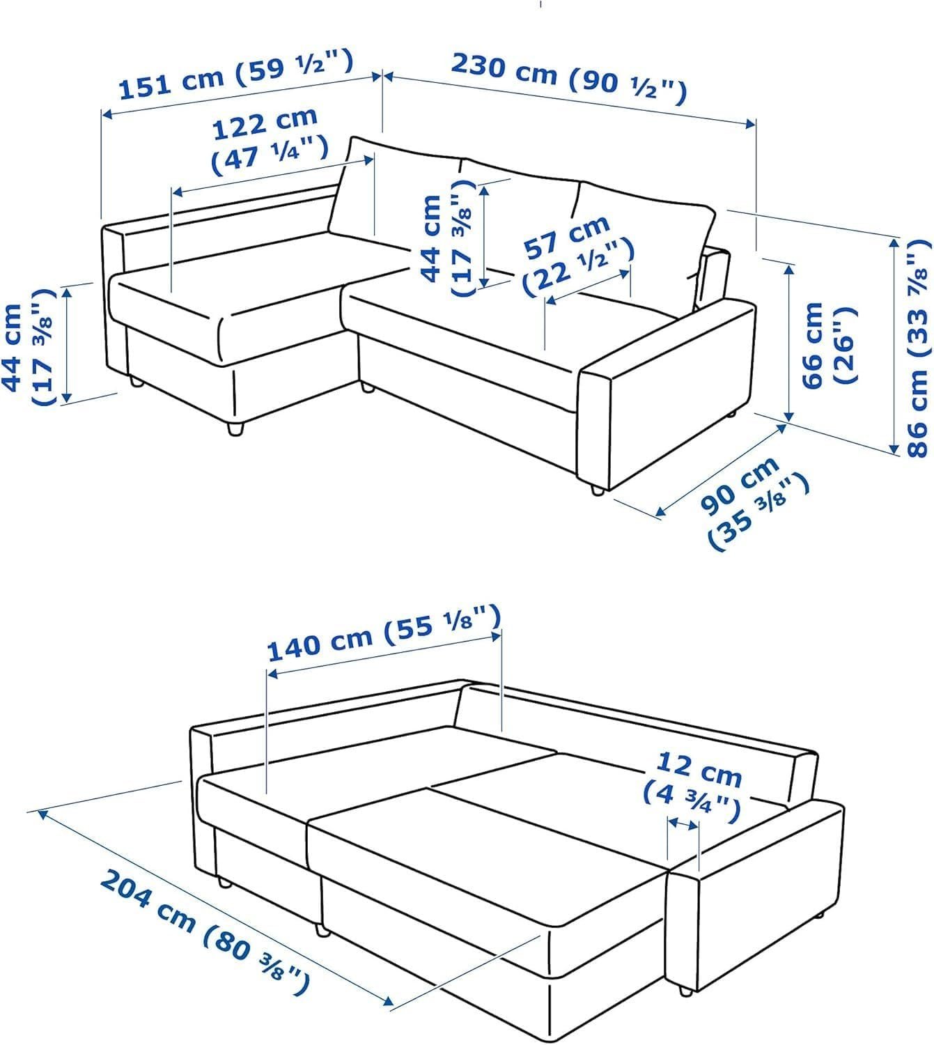 Karnak Convertible Sofa Couch Cum Bed L-Shape Corner Sofa Couch Plus Diwan Bed with Storage Box & Cushion for Living Room, Home, Office, Apartment, Studio Room Size 215x150x75 Centimeters - Image 2