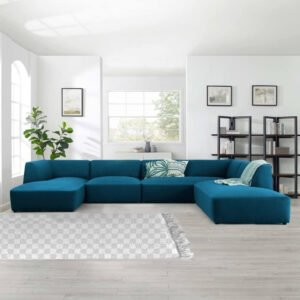 Karnak Home Premium & luxury Fabric Upholstery Sectional Sofa Couch, Interior Furniture, Comfortable Sofa Couch, (Blue) for Living Room Furniture