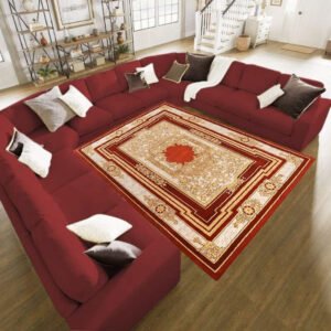 Karnak Leisure 11- Seater U - Shape Sofa Couch Modern Design Design Sofa Couch with Natural Wood Frame and Comfortable (Red) for Living Room Furniture