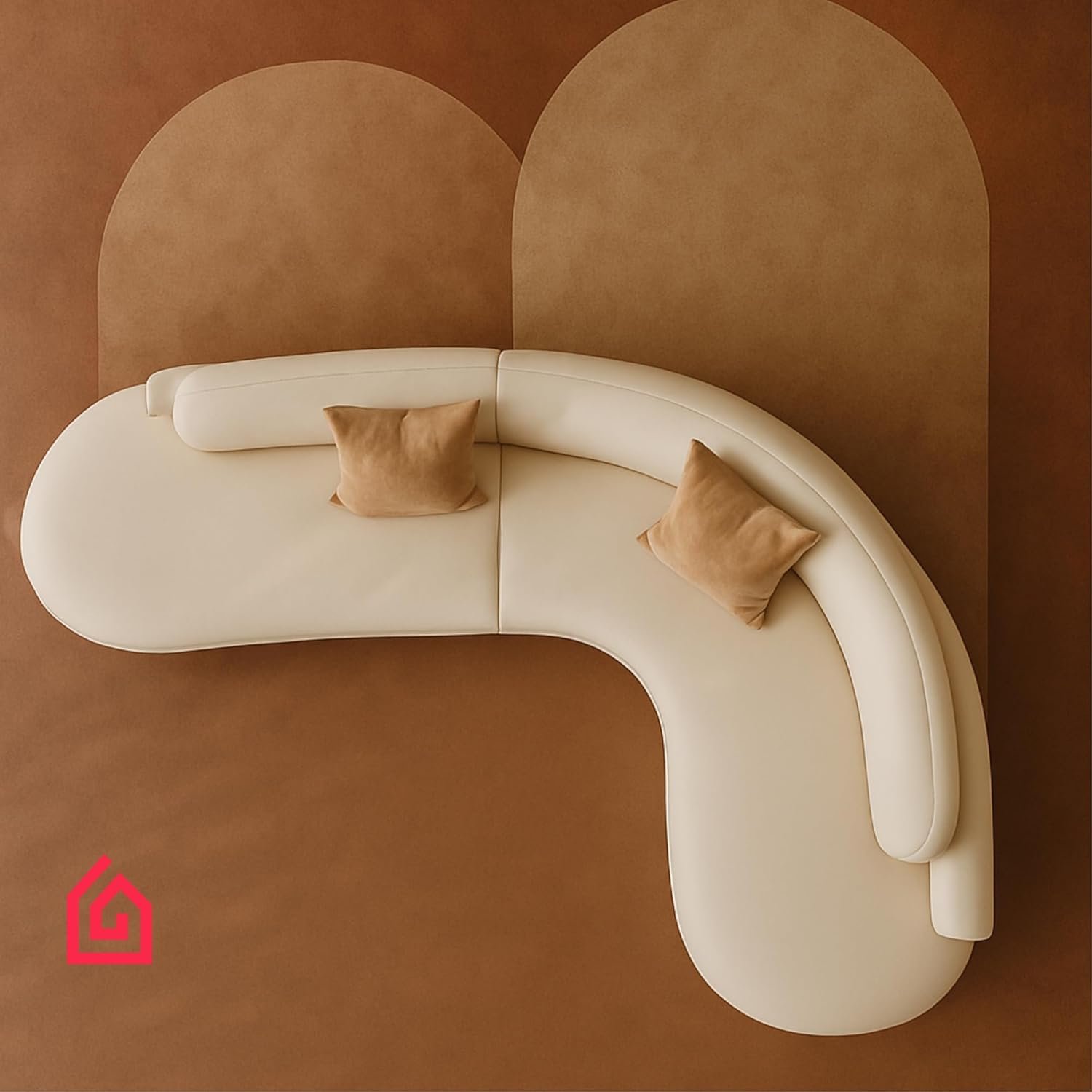 Karnak Midnight Curved Sectional Sofa | Left Hand Facing Modular Sofa | Frosted Velvet Upholstery | Pillow Back, Armless | Living Room Furniture (Black, 340W x 220D CM) - Image 10