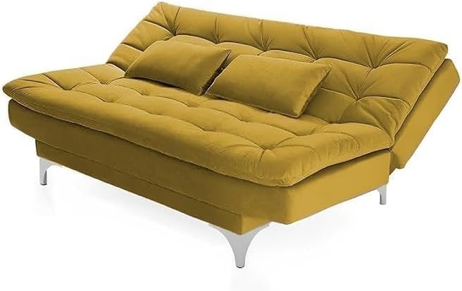 Karnak 3 Seater Sofa Cum Bed for Living Room – Modern Convertible Sleeper Sofa, Space-Saving Multi-Functional Design with Comfortable Cushions (Yellow) - Image 13