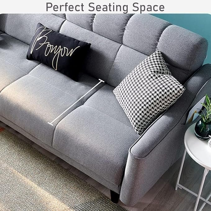 Karnak 4 Seater Sofa Set with Ottoman Fabric - Image 9