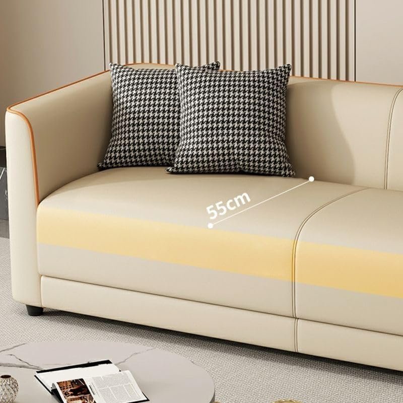 Karnak Contemporary Sofa with Houndstooth Pattern Cushions (Beige, 3seater+2+1) - Image 13