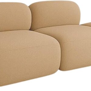 Karnak Auro Modern 3-Seater Sofa | Upholstered Sofa Curved Couch 190cm | Minimalist Design for Living Room Furniture, Office, Lounge (Light Brown)
