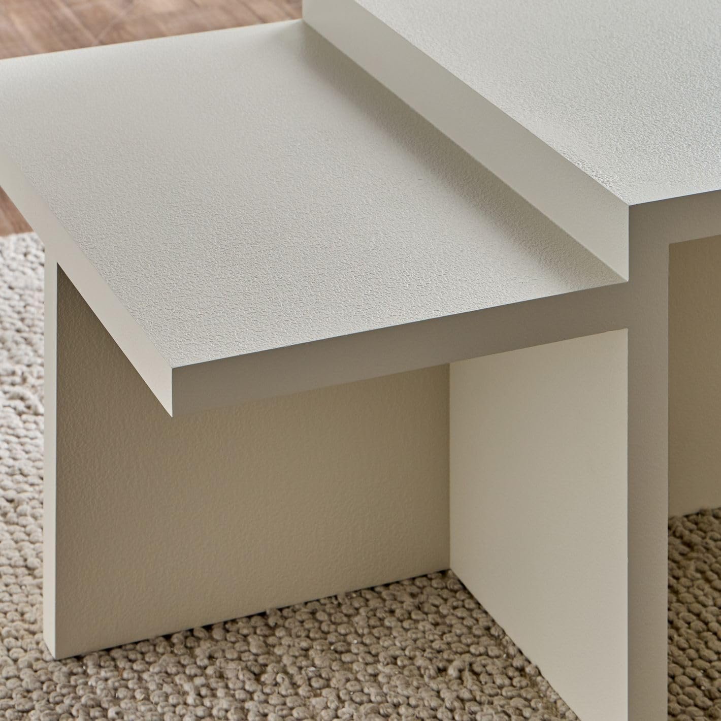 Karnak Intersect Coffee Table – Modern Rectangular Design, Engineered Wood with Plaster Finish, Durable & Stylish - Image 4