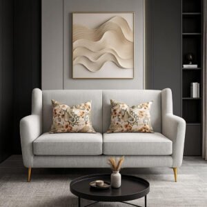 Karnak Isla 2Seater Fabric Sofa 154X94X90Cm Beige | Modern Sofa | Couch | Living Room Furniture | Sectional Sofa | Upholstered Design | Karnak Home