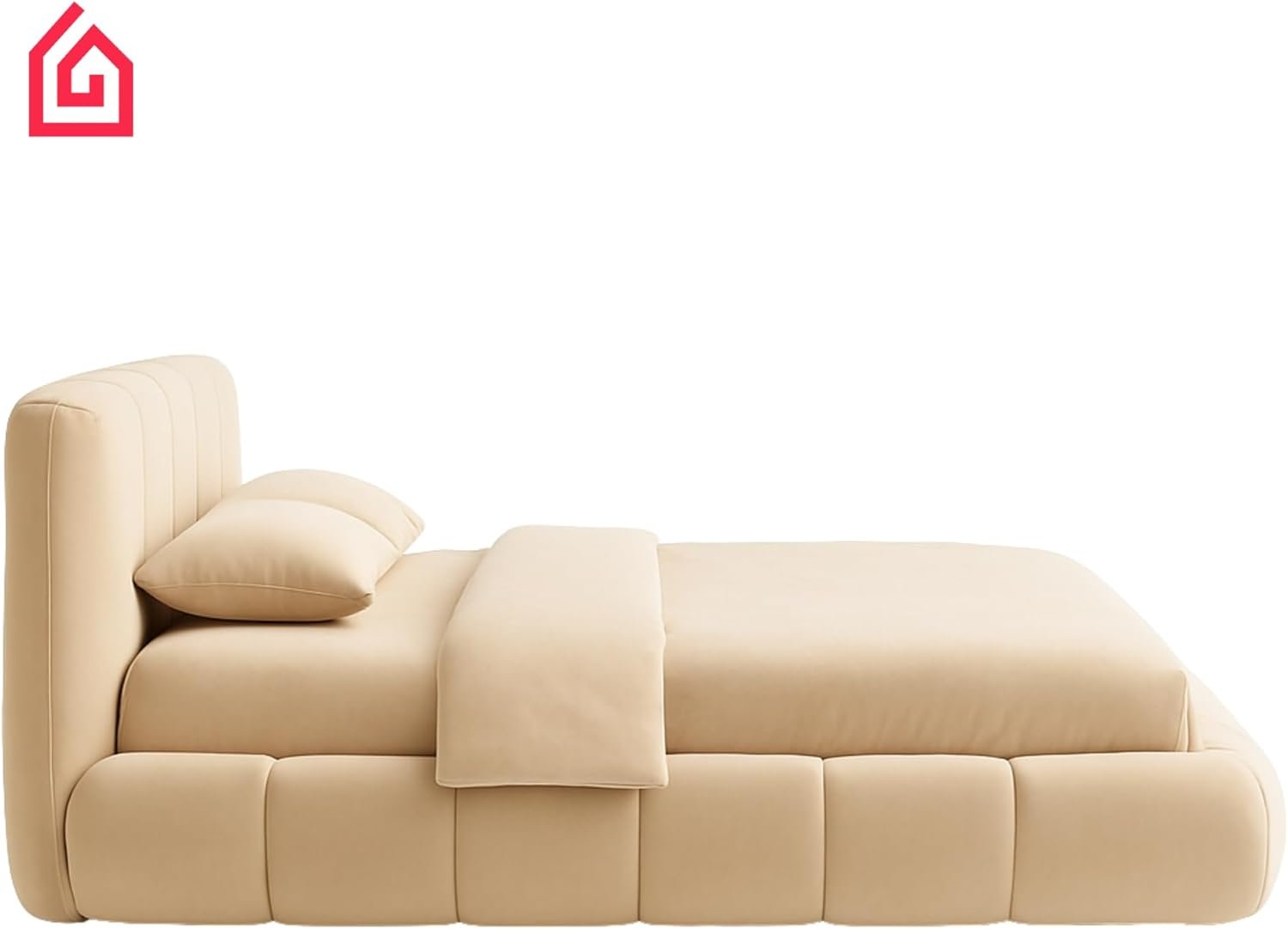 Karnak Italian Super Queen Bed Frame | Minimalist Beige Upholstered Wood Bed | Solid Wooden Platform | Bedroom Furniture UAE (160 x 200 cm Without Mattress) - Image 73