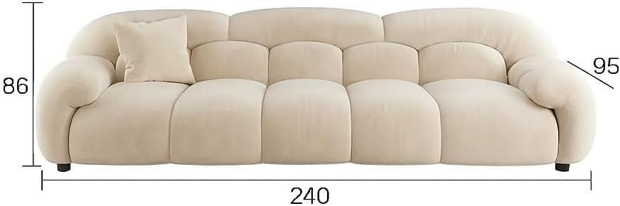 Karnak Modern Cloud Sofa – Luxury Plush 4-Seater Curved Sofa with Ultra-Soft Upholstery & Accent Pillows, Cozy Lounge Couch for Living Room & Reception (Orange, 1seater+3seater) - Image 16