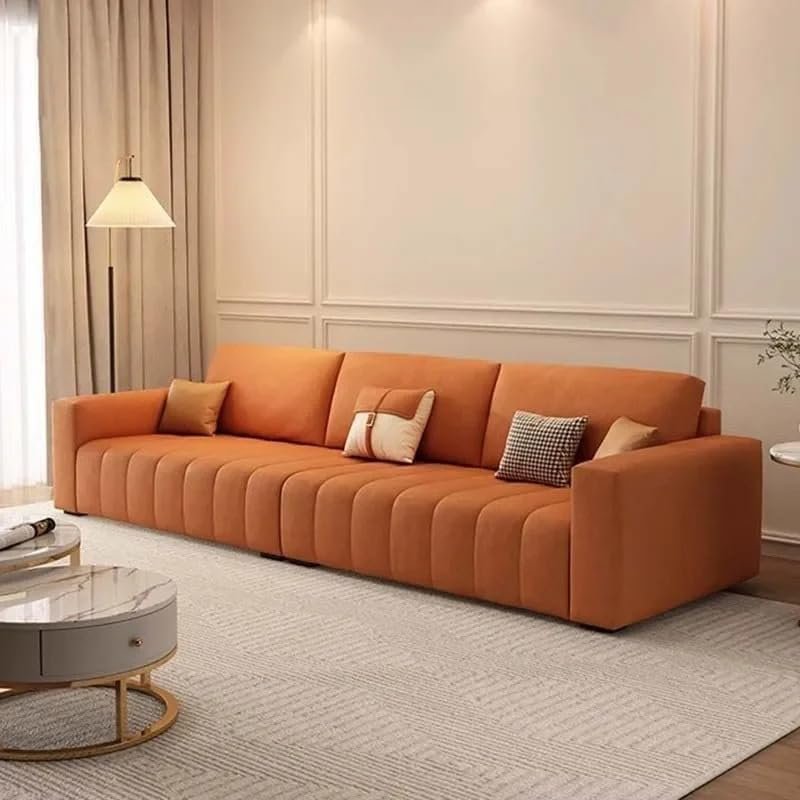 Karnak Modern Minimalist Sofa – Luxury Upholstered Couch with Deep Seating, Wide Armrests & Decorative Cushions – Elegant Cream Sofa for Living Room, Lounge & Office (Grey, 250cm) - Image 12