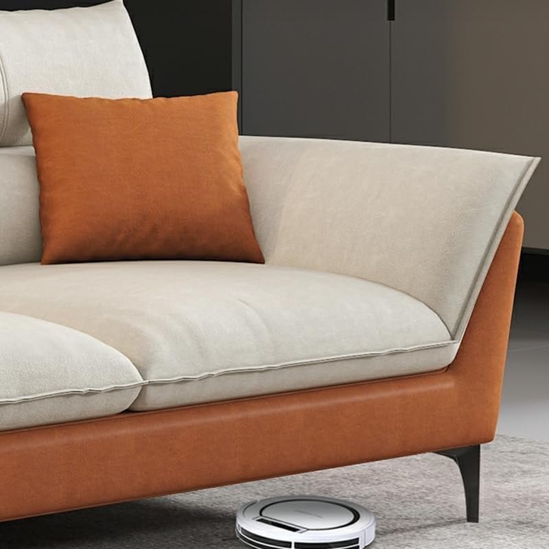 Karnak Modern Orange Sofa With Beige Tech Cloth Upholstery | Stain Resistant & Durable Wood Frame | Latex Seat Filling | 109.22X73.66X88.9CM | Moder - Image 15