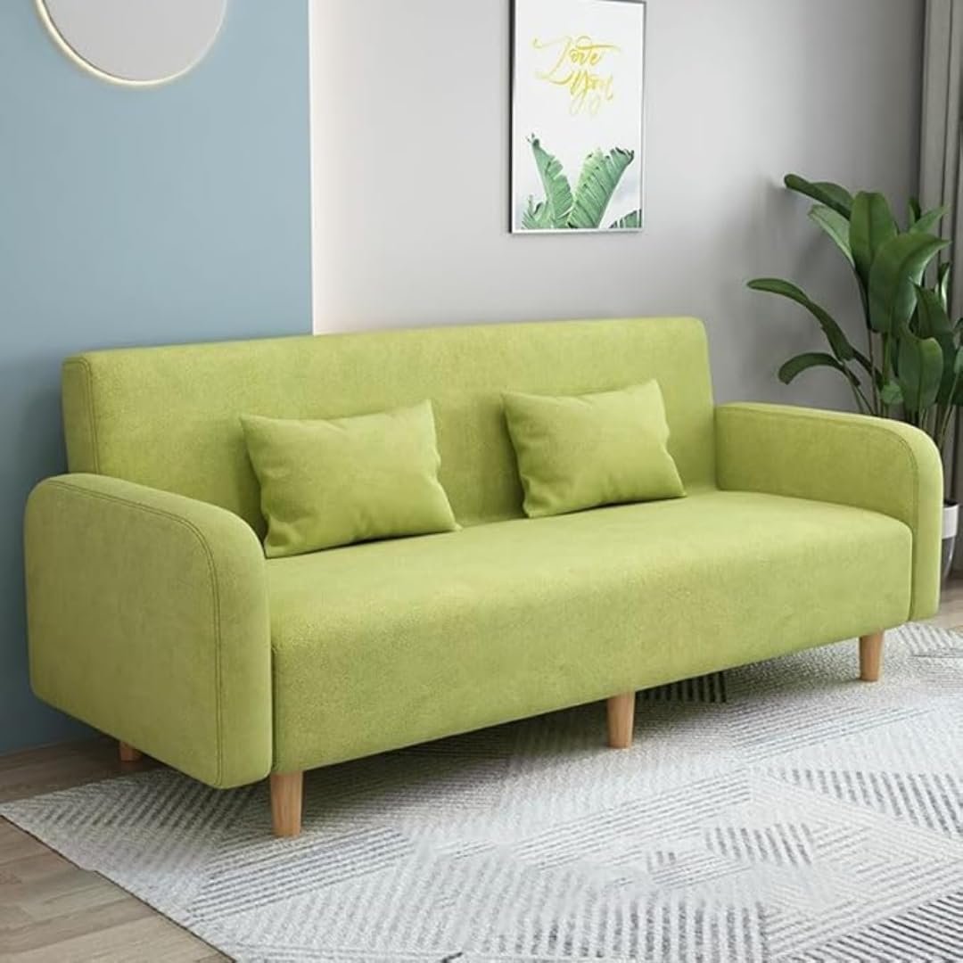 Karnak Seats 3 Modern Small Solid Wood Frame Foam-Filled Sofa with Square Arm - Flannel Upholstery | Space-Saving | Cushion Back (150 x 65 x 75 cm) - Image 14