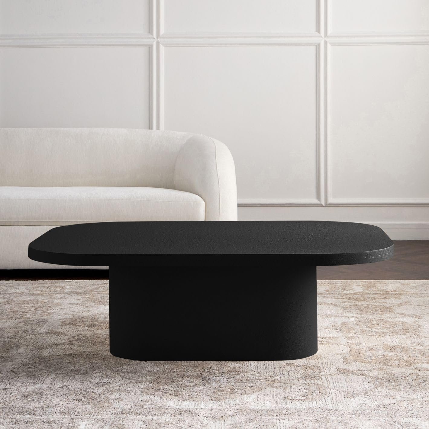 Karnak Block Coffee Table | Large Rectangular Modern Table Design | Engineered Wood Table Construction | Durable & Stylish for Living Room Table (Black) - Image 2