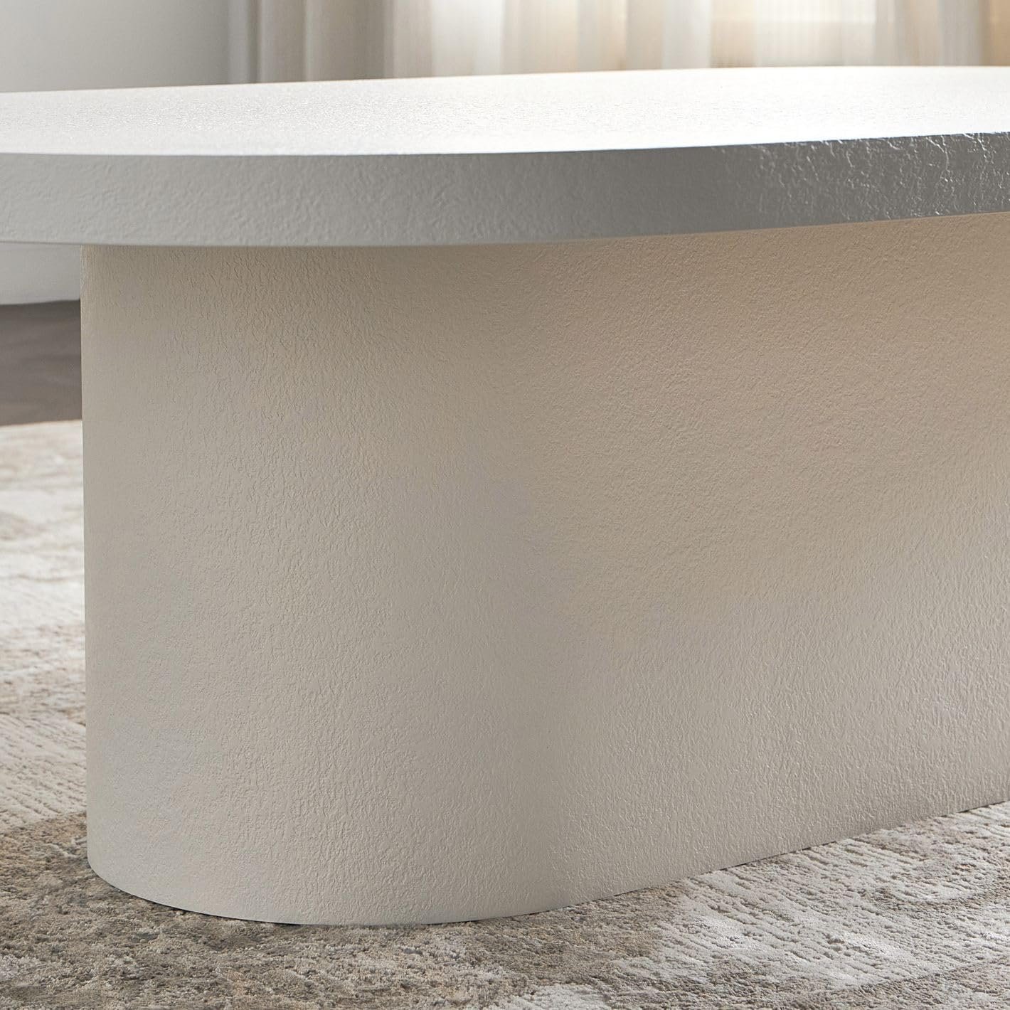 Karnak Block Coffee Table | Large Rectangular Modern Table Design | Engineered Wood Table Construction | Durable & Stylish for Living Room Table (White) - Image 4