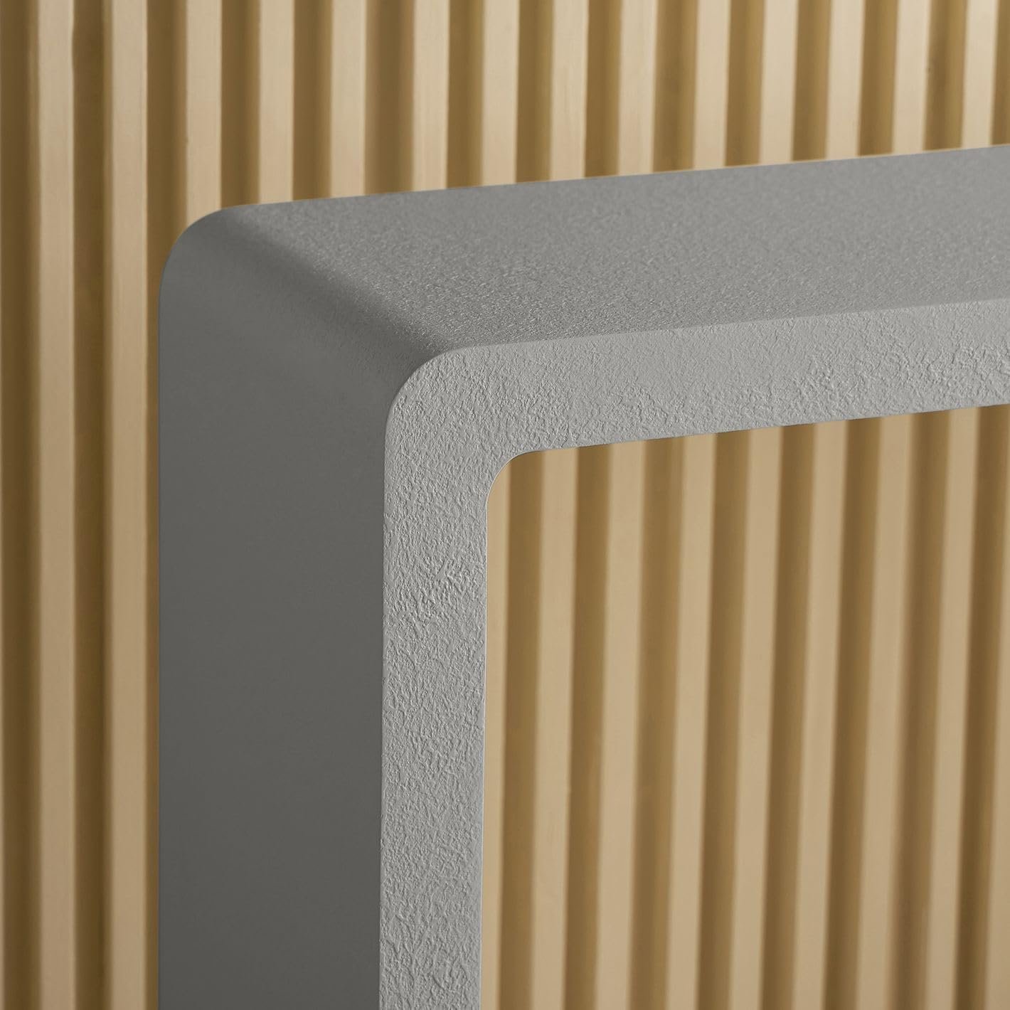 Karnak Edgy Console Table – Modern MDF Rectangle Console with Plaster Finish for Living Room, Hallway & Entryway (Biege) - Image 18